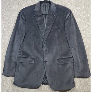 Chaps Velour Blazer Single Breast Party Festive Butter Soft Dark Gray Men's 42L